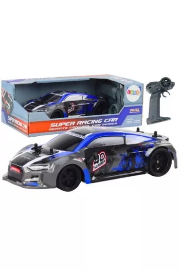 Auto R/C 1:18 gumowe ko�a drift niebieski LeanToys