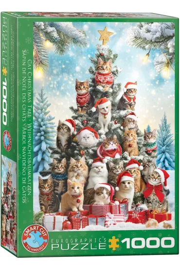 Puzzle 1000 Christmas Tree Cats  6000-6072 Eurographics