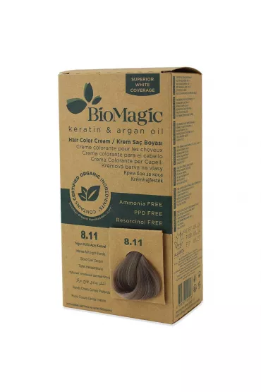 Biomagic Farba do w�os�w intensywny popielaty jasny blond (8.11) 250 g