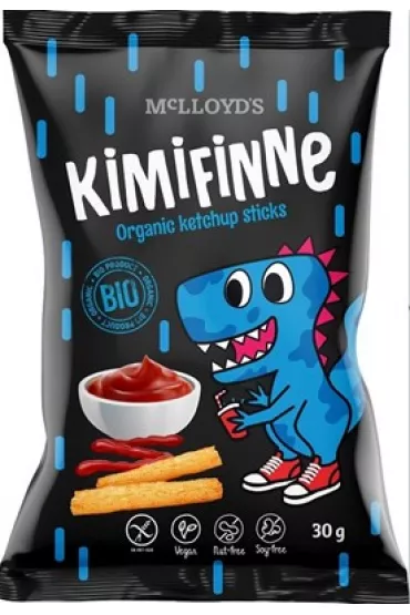Kimifinne Chrupki kukurydziane bezglutenowe o smaku ketchupowym 30 g Bio