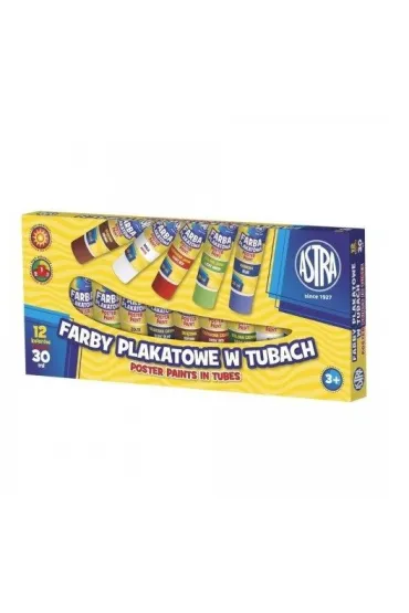 Astra Farby plakatowe w tubach 12 x 30 ml