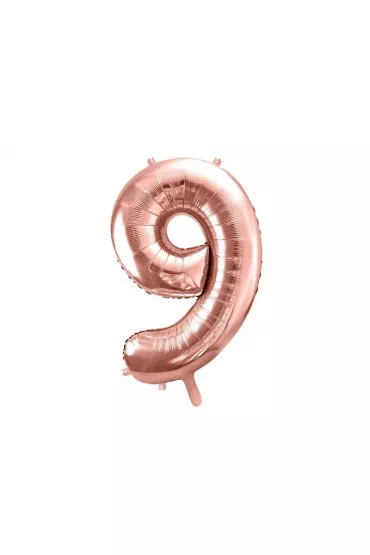 PartyDeco Balon foliowy 9 r�owe z�oto 86cm