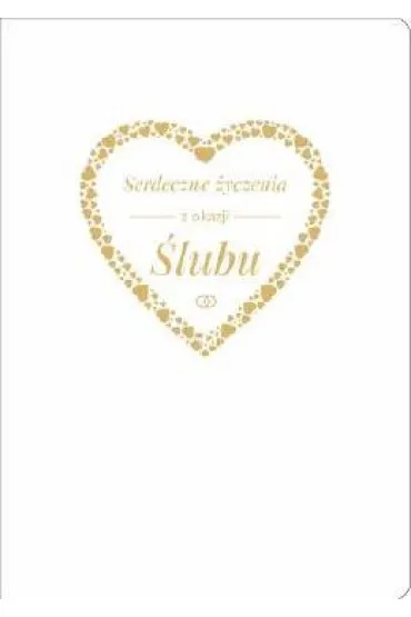 Art Nuvo Karnet B6 �lub bia�o z�oty, serce S163
