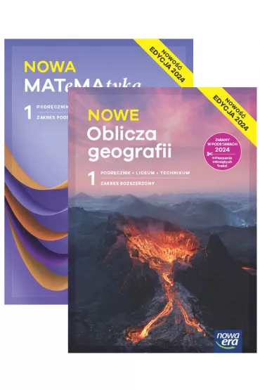 Pakiet podr�cznik�w: Nowa MATeMAtyka, Nowe Oblicza geografii. Zakres rozszerzony. Liceum i technikum. Klasa 1. Edycja 2024 - Dorota Ponczek, Jerzy Janowicz, Karolina Wej, Lech Cha�ko, Marek Wi�ckowski, Roman Malarz, Wojciech Babia�ski, Ewa Szmytkiewicz, Pawe�  Kroh