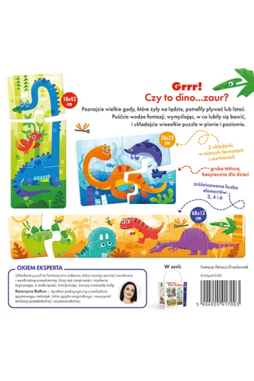 Puzzle Kapitan Nauka. Uk�adanki malucha. Dinozaury Edgard - Patrycja  Grze�kowiak