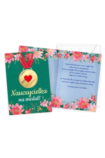 Kukartka Karnet PR-587 Nauczycielka na medal