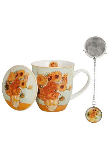 Duo Sp. z o.o. Kubek z zaparzaczem i zawieszka SUNFLOWERS Van Gogh 400 ml