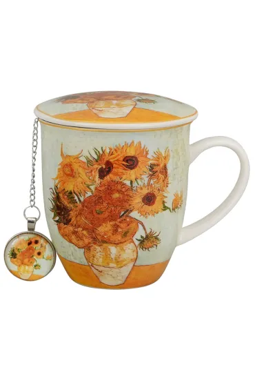 Duo Sp. z o.o. Kubek z zaparzaczem i zawieszka SUNFLOWERS Van Gogh 400 ml