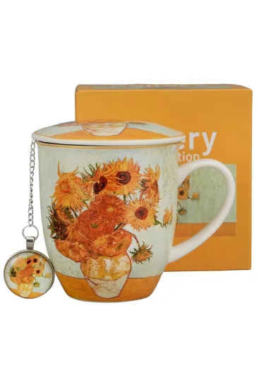 Duo Sp. z o.o. Kubek z zaparzaczem i zawieszka SUNFLOWERS Van Gogh 400 ml
