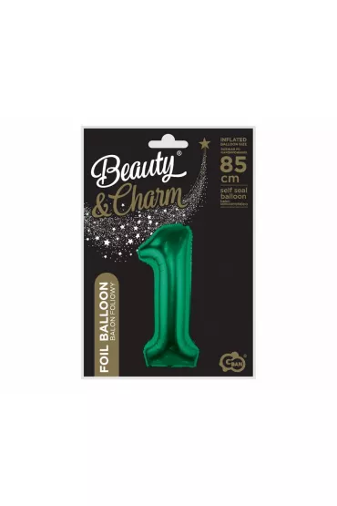 Godan Balon foliowy B&C cyfra 1 ziele� butelkowa 85cm