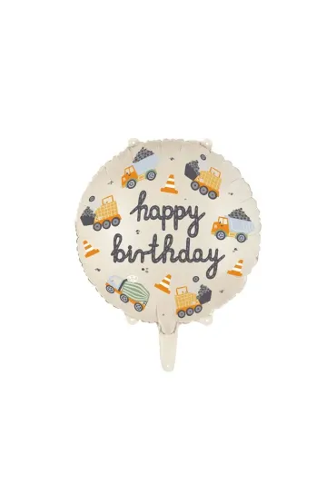 PartyDeco Balon foliowy Pojazdy budowlane 45cm