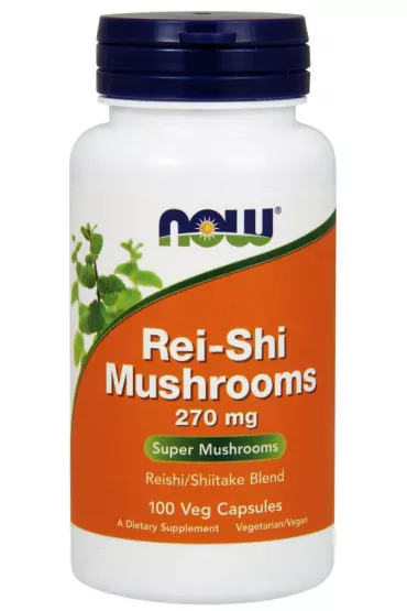Now Foods Rei-Shi Mushrooms - Reishi i Shiitake 270 mg Suplement diety 100 kaps.