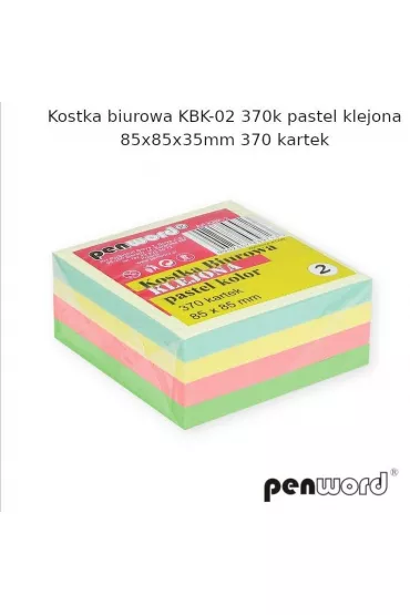 Penword Kostka biurowa pastel 85x85x35mm 370 kartek