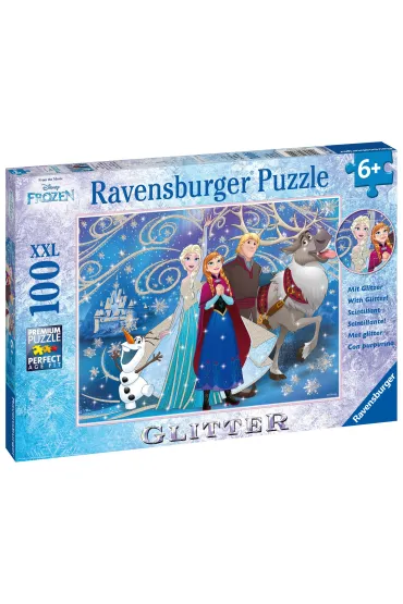 Puzzle 100 el. XXL Kraina Lodu B�yszcz�cy �nieg Brokat Ravensburger