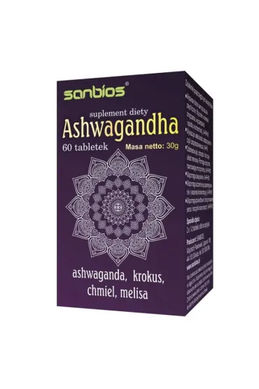 Sanbios Ashwagandha Suplement diety 60 tab.