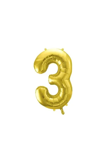 PartyDeco Balon foliowy 3 jasny z�oty 72cm