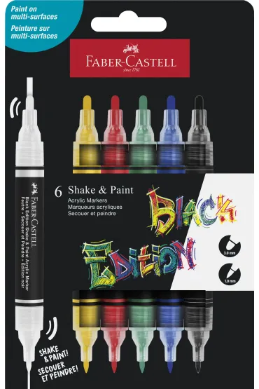 Faber-Castell Marker akrylowy Black Edition 6 szt.
