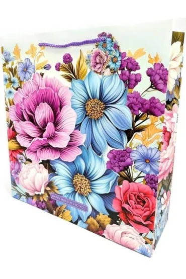 Fresh Torebka ozdobna matowa Kwiaty 35x37x12cm