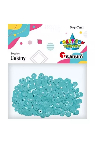 Titanum Cekiny okr�g�e pastelowe lazurowe 7mm, 14g