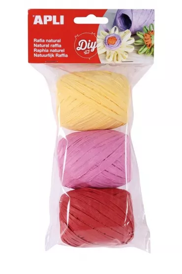 Apli Rafia Candy sztywna naturalna 30m, 3 kolory