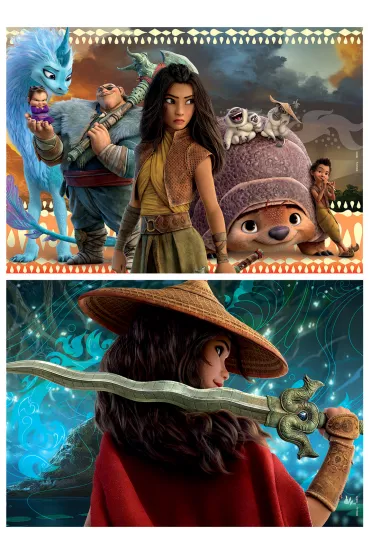 Puzzle drewniane 2 x 50 el. Raya i ostatni smok Educa