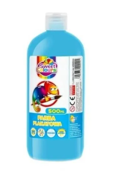 Sweet colours Farba plakatowa fluorescencyjna 500ml niebieska