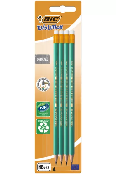 Bic O��wek z gumk� Evolution Eco 4 szt.