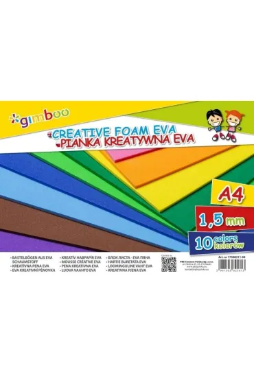 Gimboo Pianka kreatywna Eva A4 1,5mm 10 kolor�w