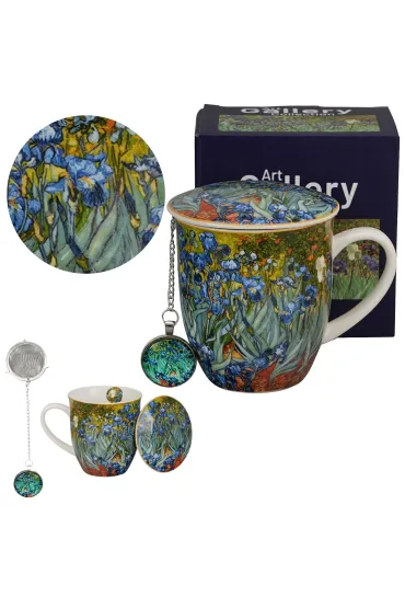 Duo Sp. z o.o. Kubek z zaparzaczem i zawieszka IRISES Van Gogh 400 ml