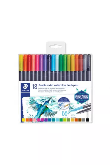 Staedtler Pisaki dwustronne Design Journey, do akwareli, 1-6 i 0.5-0.6mm, 18 kolor�w 8 szt.