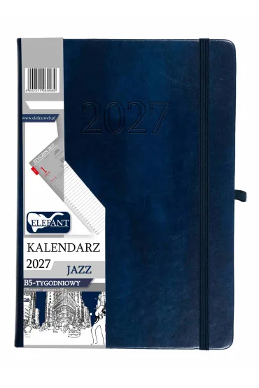Kalendarz Jazz 2027 B5 tygodniowy granatowy