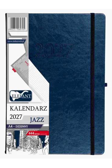 Kalendarz Jazz 2027 A4 dzienny granatowy
