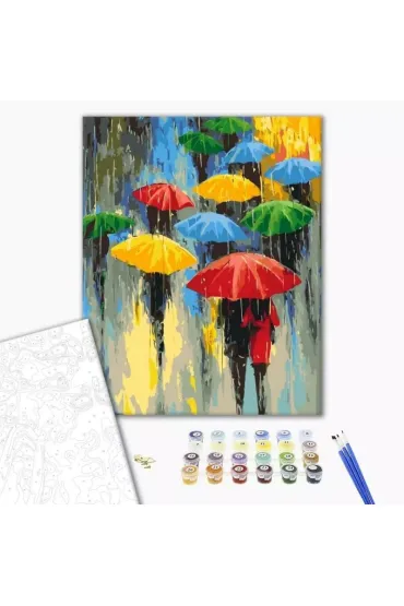 Brushme Malowanie po numerach - Paleta deszczu 40x50cm