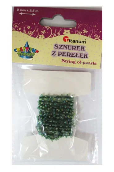 Titanum Sznurek koralik�w 2mm/2,5m.zielone 16199C * *