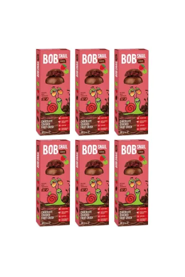 Bob Snail Przek�ska jab�kowo-truskawkowa w mlecznej czekoladzie Zestaw 6 x 30 g