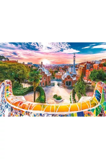 Puzzle 1000 el. Zach�d s�o�ca nad Barcelon�. Hiszpania Trefl
