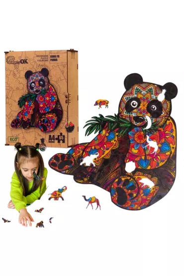 Puzzle drewniane eko 65 el. Kung Fu Panda A4 PuzzleOK