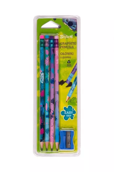 CoolPack Owki trjktne z gumk temperwka Disney Core Stitch 4 szt.
