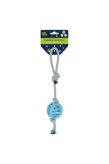 Zabawka dla psa Szarpak 40 cm z pi�k� niebieski TRIK&ROLL 560710