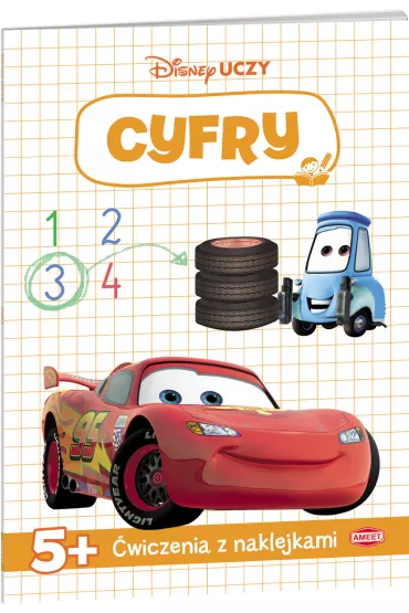 Disney uczy. Cyfry. Auta. �wiczenia z naklejkami