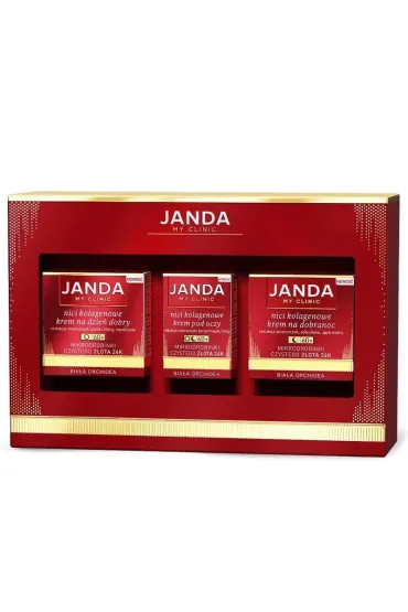 Janda Zestaw prezentowy Nici kolagenowe 60+: krem na dzie� dobry, krem na dobranoc, krem pod oczy 2 x 50 ml + 15 ml