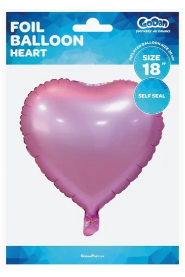Godan Balon foliowy Serce matowe r�owe 45cm
