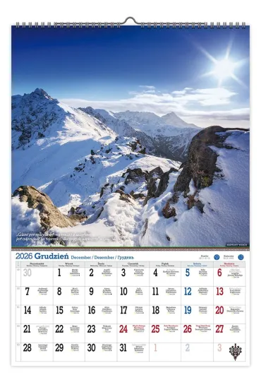 Kalendarz 2026 �cienny A2 jednostronny tatry V.4