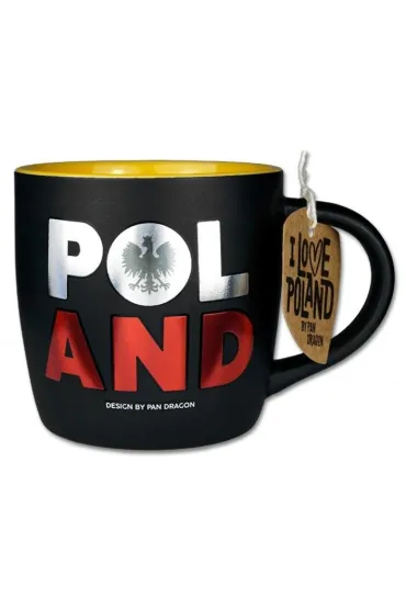 Pan Dragon Kubek Polska czarny - i love poland