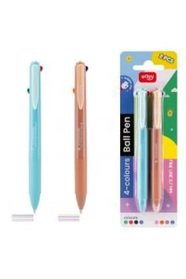 Easy Stationery D�ugopis automatyczny czterokolorowy 2 szt EASY