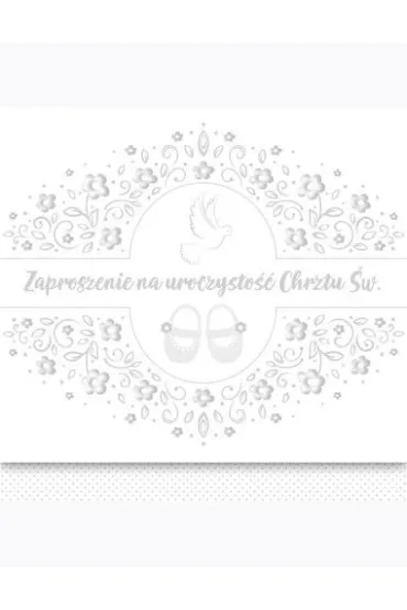 Zaproszenie kwadrat ZKW 120x120 Chrzest nr 56260 Dzieci�ce - Baby, Ch�opiec, Dziewczynka, Religia, Srebrne, T�oczenie