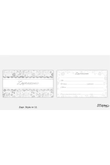 Stamp Zaproszenia Style wz�r nr 11 10 szt.