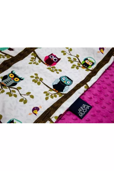La Millou BY ANNA MUCHA, Kocyk LIGHT - PTASIE RADIO | RASPBERRY, 80x100cm