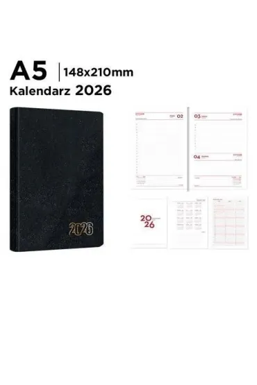 Main paper Kalendarz 2026 ksi��kowy A5 czarny