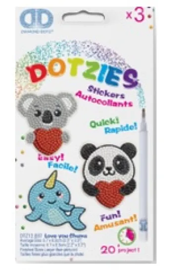 Diamond Dotz Love You Chums- 3pak Naklejki Dante